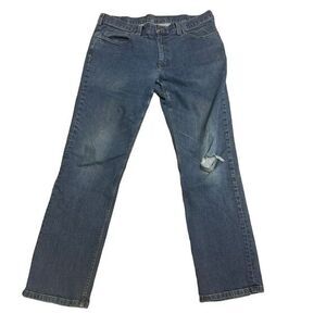 Duluth Trading Co.‎ Mens 38 x 34 Blue Flex Weekender Distressed Denim Jeans